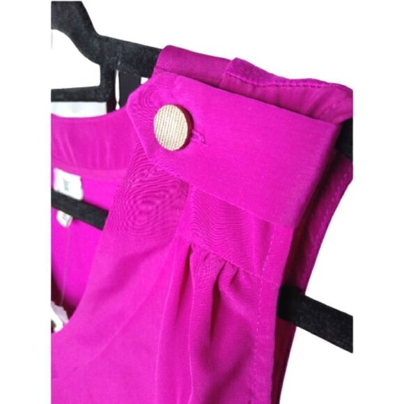 Worthington NWT Sleeveless V-neck Shoulder Tab MAGENTA Top Size XL - Picture 3 of 7